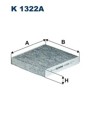 FILTRON Fiat 500 1.2, Panda 1.2 Aktif Karbonlu Polen Filtresi 196×187×30 mm