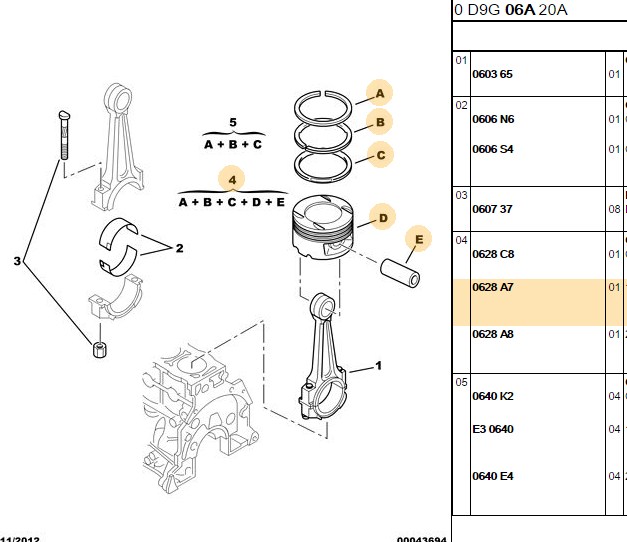 PISTON 86.00 mm (+ 0.60) PEUGEOT 306 CITROEN XSARA 2.0 16V 306 GTI XU10J4RS