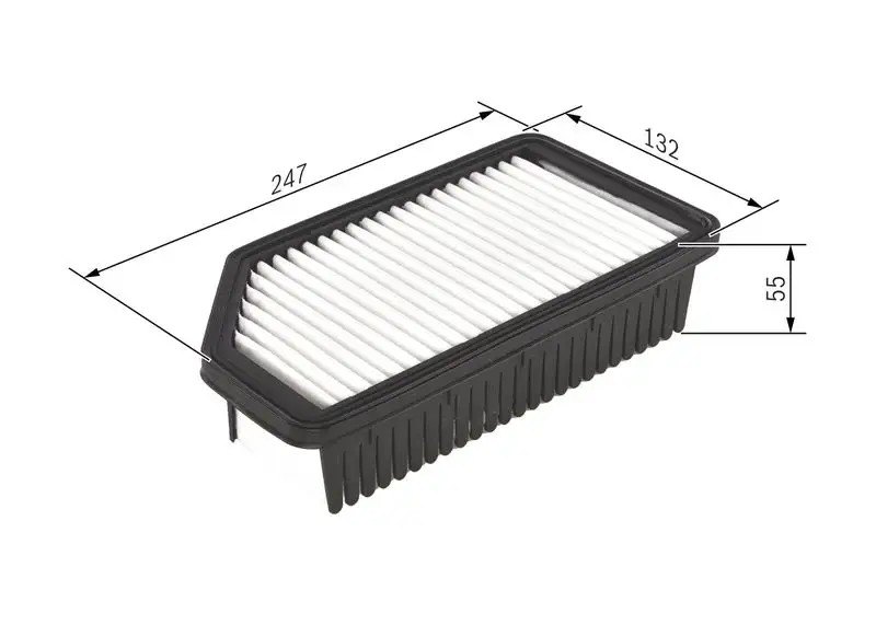 BOSCH Kia Rio 1.25 CVVT Hava Filtresi 247×132×55 mm