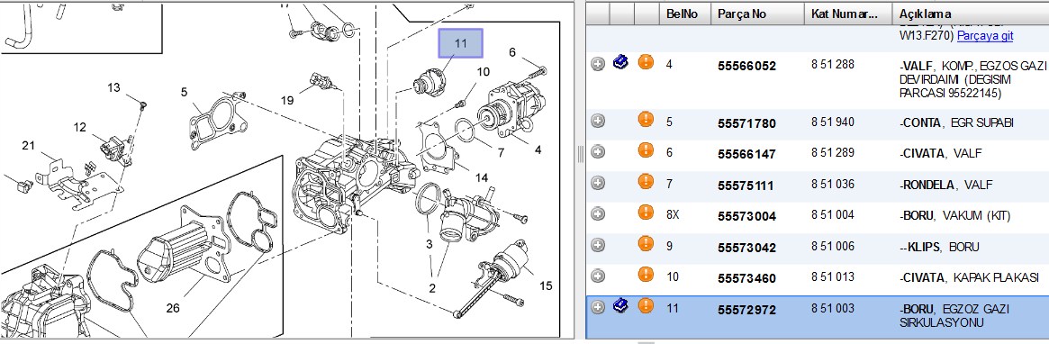 Bitapart EGR Boru Adaptörü (Opel Insignia 20 Dizel A20DT A20DTL)