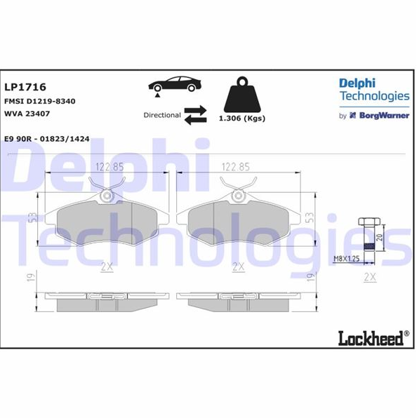 DELPHI Fren Balatası Ön (Citroen C3 1.4 1.6 HDi)