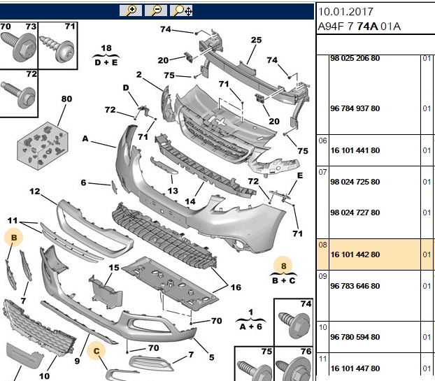 BİTAPART Ön Sis Far Kenar Nikelajı Sol Peugeot 2008
