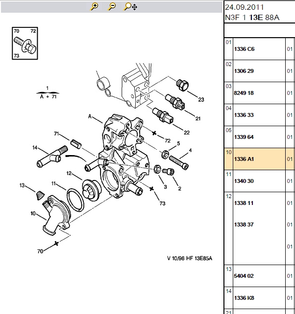 Termostat Kapak (Peugeot 306, 406)