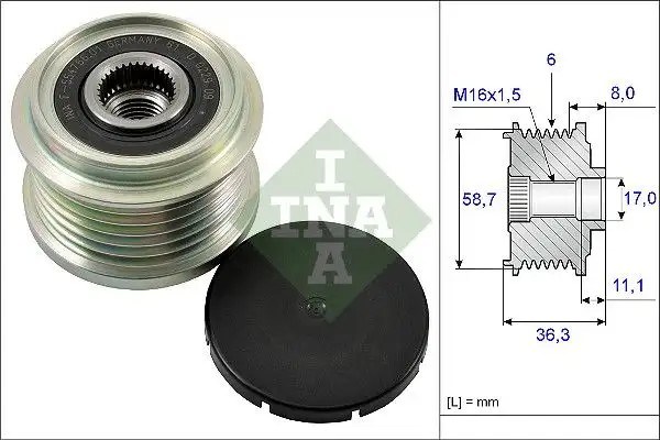 INA Ford Custom ve Fiat Fiorino Alternatör Kasnağı (6 Kanal)
