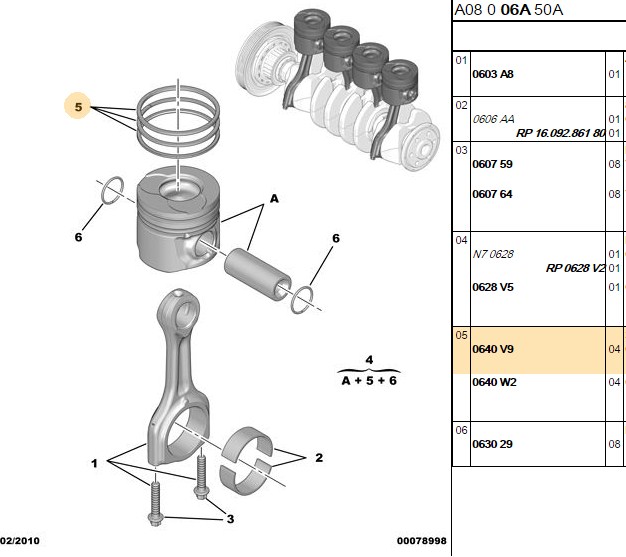 Goetze After Segman 73.70 mm (0.50) (Peugeot 206, 307, Citroen C3, C4 1.4 HDI 8V 16V DV4TD DV4TED4)