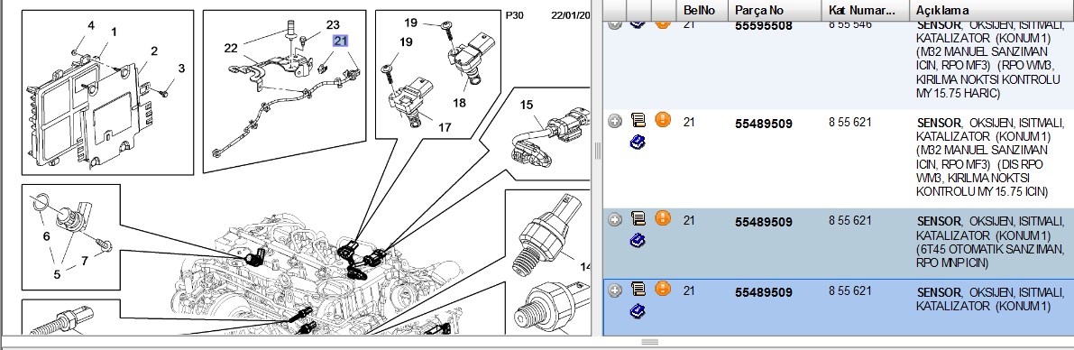DELPHI Oksijen Sensörü, Astra J - Insignia A - Mokka - Zafira C - Cruze (Yeni Kod 55502863)