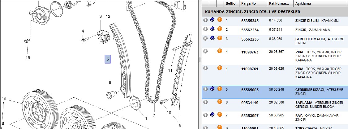 Eksantrik Zincir Gergi Paleti (Opel Astra H, Insignia A, Mokka, Astra J, Corsa E)