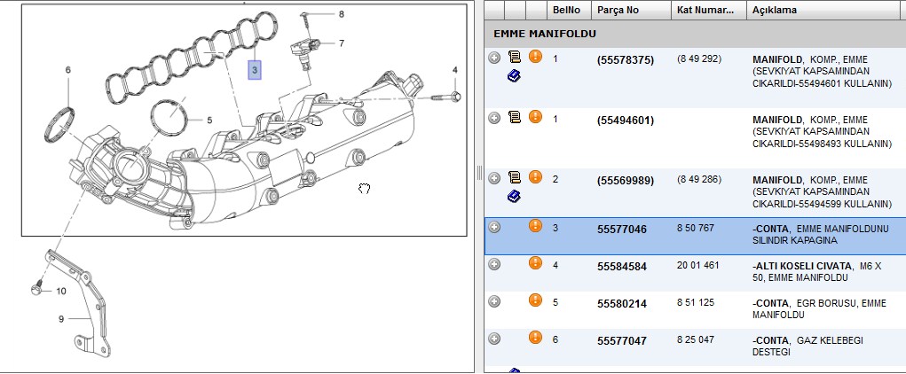 Conta Emme Manifoldu Opel Astra K B16DT (850767)