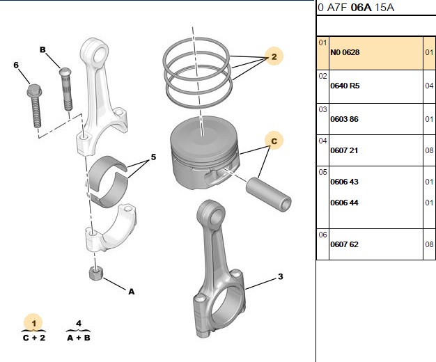 PISTON 78.50 MM (STD) PEUGEOT P206 P307 1.6 16V TU5JP4 (EURO 3)