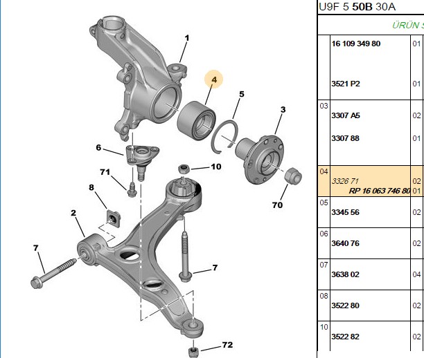 TEKER RULMANI ON CITROEN JUMP FIAT DUCATO PEUGEOT BOXER 22 HDI-30 HDI 06-
