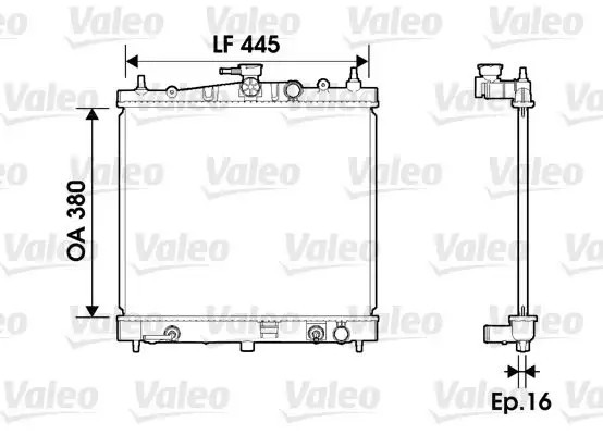 VALEO Nissan Micra Note 1.2/1.4 1.6 Su Radyatörü 380×448×16 mm