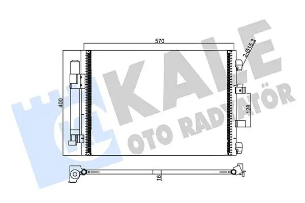 KALE Ford Focus 1.0 ve 1.6 Tdci Klima Radyatörü 570×400×16 mm