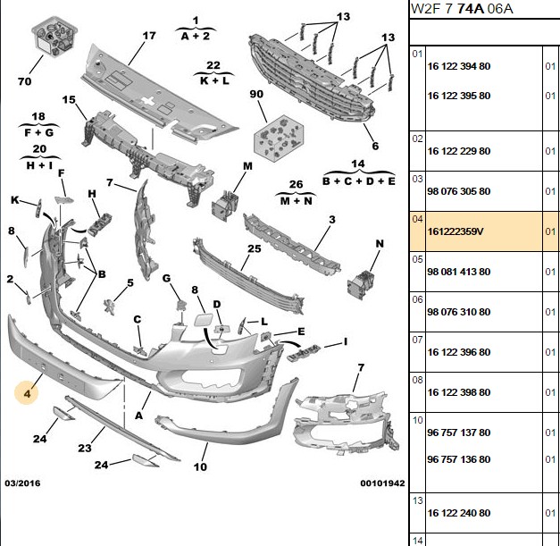 Ön Tampon Orta Bandı (Peugeot 508 YM)