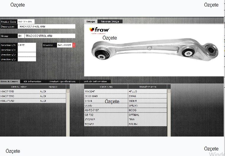 FROW Audi A4 A5 A6 A7 Q5 Rotilli Kol (Sol Ön Alt)
