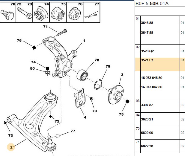 PSA Citroen C3 1.4 Hdi ve Peugeot 107 1.4 Hdi Sağ Salıncak Lastik Yataklı