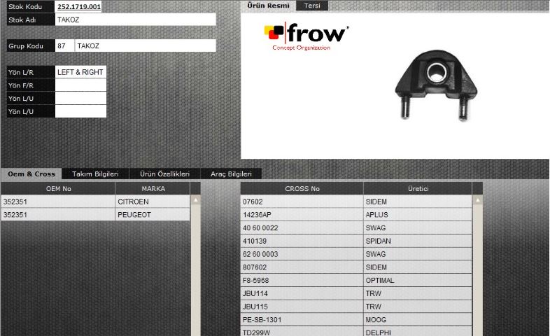 FROW Peugeot 106 1.6 ve Opel Astra F 1.4 Ön Salıncak Burcu