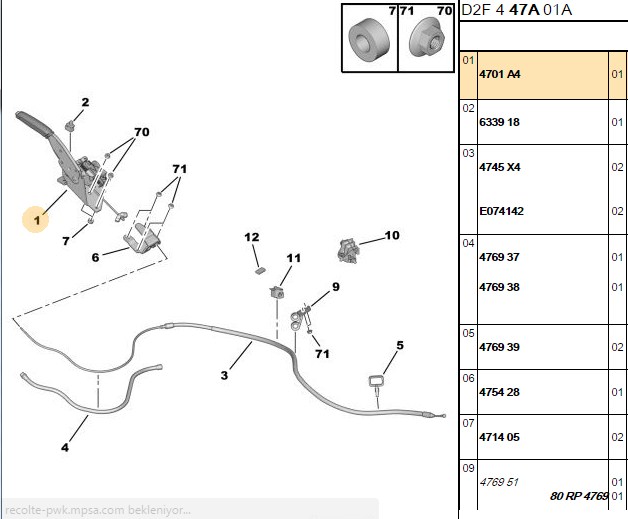 El Fren Tabancası (PSA 4701A4; 4701.A4)