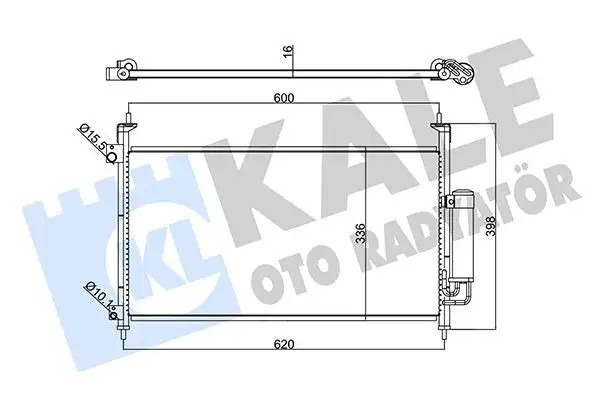 KALE Honda Civic 1.8 ve 1.4 Klima Radyatörü 600×314×16 mm Alüminyum Kurutuculu