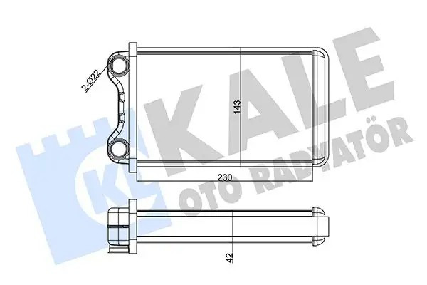 KALE Audi A4 1.6-2.0 Tdi Kalorifer Radyatörü 230x143x42 mm Lehimli Kanat