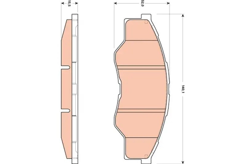 TRW Toyota Hilux 2.5 Ön Fren Balatası 140,1 mm