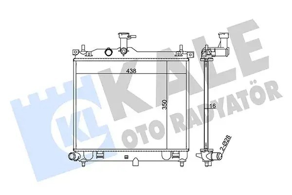 KALE Hyundai i10 1.1 Crdi Radyatör 350×438×16 mm