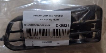DEKAR Havalandırma Difüzyoru Orta Sağ Citroen 301, Citroen C-Elysée