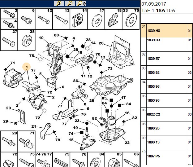 MOTOR TAKOZU SAĞ ÜST(YAĞLI) P307 P308 C4 XSARA 16 16V 20 16V