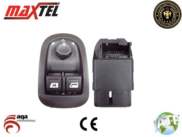 Maxtel Cam Kumanda Düğmesi Çiftli Ayna Ayarlı P206 (17 Fıslı)