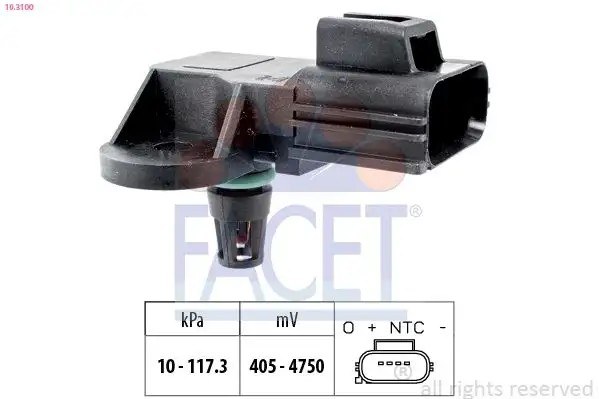 FACET Ford Mondeo 2.0 ve Volvo S40 1.8 MAP Basınç Kaptör Sensörü 117 kPa