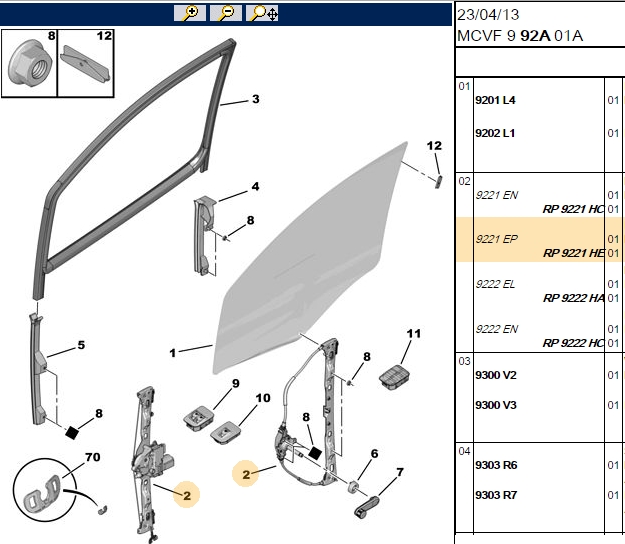 ERP CAM KALDIRMA MEKANIZMASI SOL BİPPER