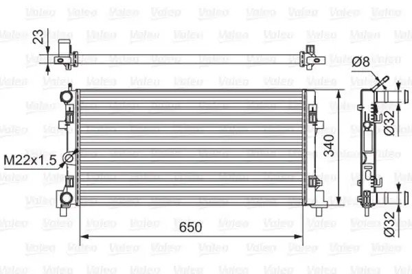 VALEO Seat Ibiza, Skoda Fabia ve Volkswagen Polo 5 Radyatör 650×340×23 mm