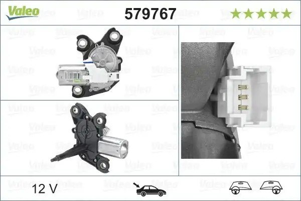 VALEO Peugeot Partner, Rifter, Combo Arka Silecek Motoru 12 V