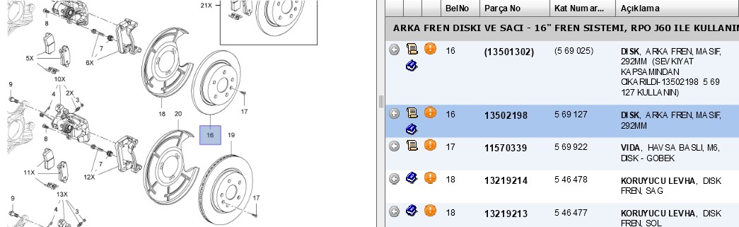 Trw Arka Fren Diski (Opel Insignia A 08-16 INC)