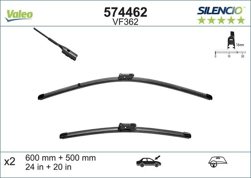 VALEO Audi A4 ve Q5 Silecek Süpürgesi 600+500 mm