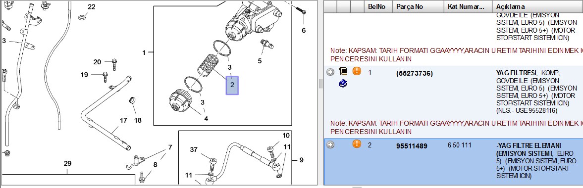 BOSCH Yağ Filtresi (Opel Combo A16FD, Dodge Doblò 2.0 Multijet, Suzuki Vitara, Jeep Cherokee)