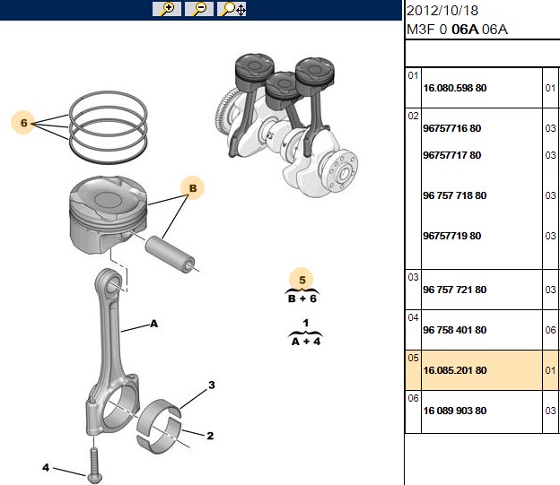 PISTON 75.00 MM (STD) CITROEN C-ELYSEE PEUGEOT P208 P301 P308 P2008 P5008 1.2 VTI EB2 EB2M (3 SIL) (EURO 5) (72 HP)
