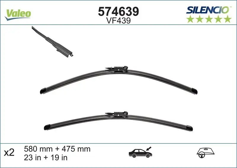 VALEO Silence X-Trm Flat Blade Silecek (Ön) 580+475 mm