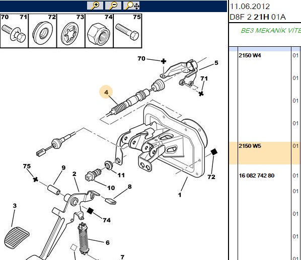 CAVO Debriyaj Teli 406 TDS (XU95D Motor) BE3 Vites Otomatik Ayar