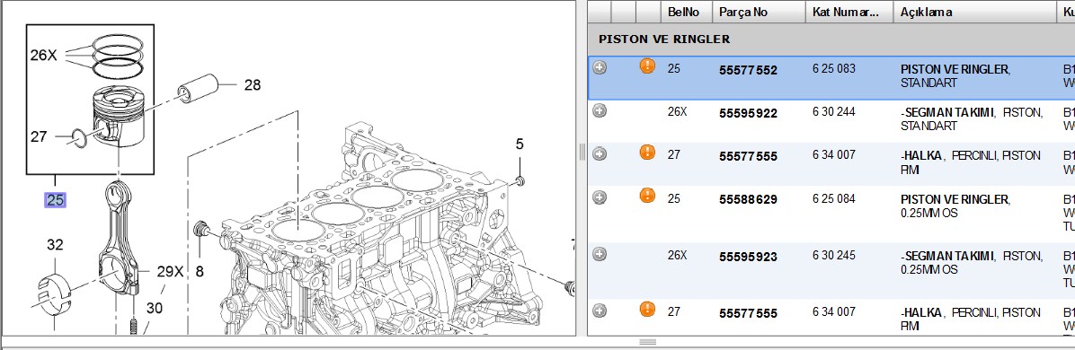 Piston 79.70 mm (+ 0.50) (Opel Astra J, Astra K, Insignia, Mokka)