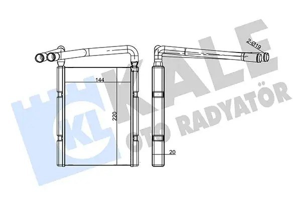 KALE Kia Rio 1.5 Crdi Kalorifer Radyatörü 144×220×20 mm