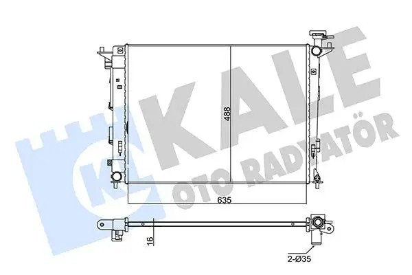 KALE Hyundai ix35 ve Kia Sportage 1.6 Su Radyatörü 635×488×16 mm