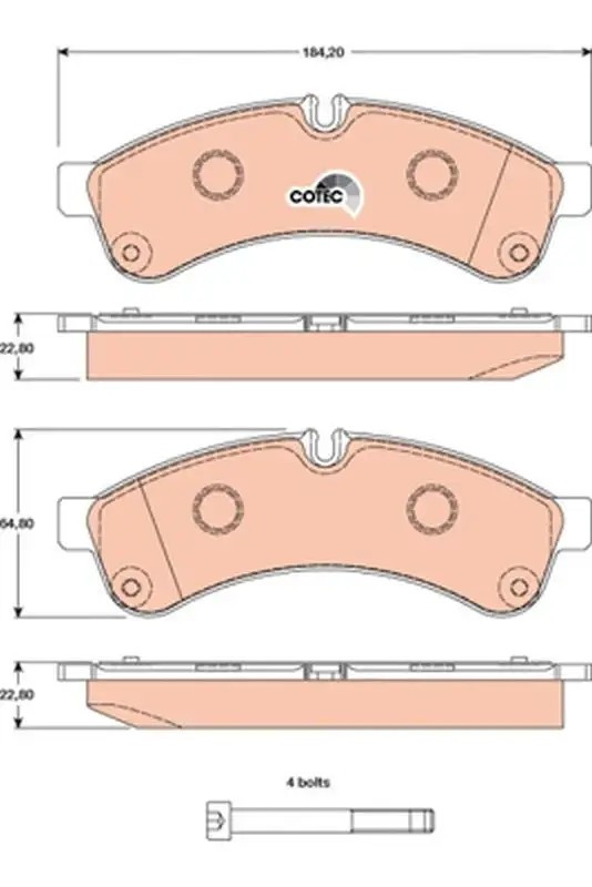 TRW Iveco Daily III Arka Fren Balatası 184,2 mm