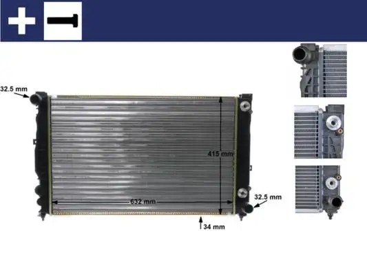 MAHLE Audi A6 2.8 ve 2.4 Ön Radyatörü 630x397 mm