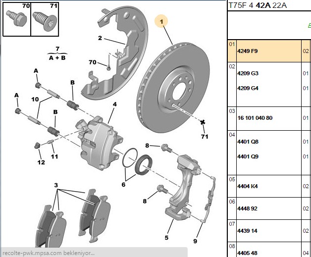 FREN DISKI ON (5D 393mm) RCZ  10-