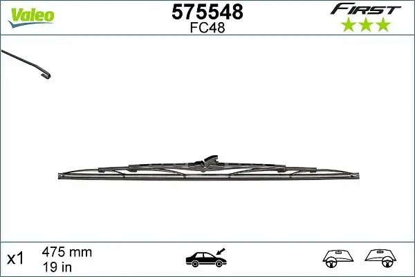 VALEO Fiat Bravo 2.0 Hgt ve Mazda 323 1.8 Tek Silecek Süpürgesi 475 mm