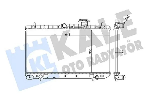 KALE Hyundai Elantra Coupe 1.6 ve Accent 1.6 Su Radyatörü 335x648x16 mm