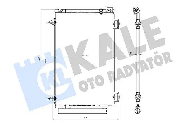 KALE Toyota Avensis 1.6/1.8/2.0 Klima Radyatörü 606×391.2×16 mm