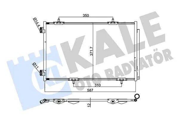 KALE Peugeot 301 1.5 BlueHdi ve Citroen C-Elysee 1.2 Vti Klima Radyatörü 372x587 mm