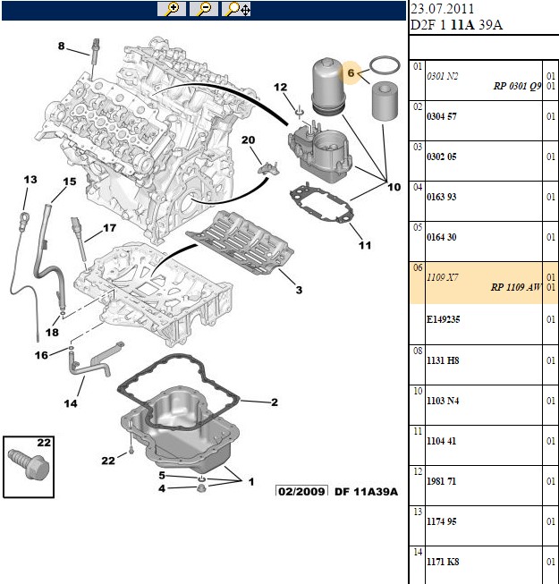 EUROREPAR ERP Yağ Filtresi Turbo Dizel 407, 607, C5, C6