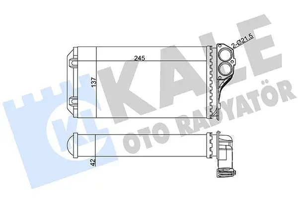 KALE Peugeot 307 1.4 ve 1.6 Hdi Kalorifer Radyatörü 245×137×42 mm